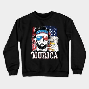 Abraham Lincoln American Flag Murica Crewneck Sweatshirt